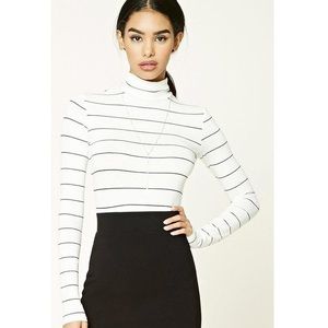 Stripped Turtleneck Top